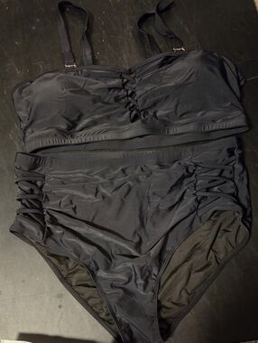 Daci Black Lace-Up Strappy Swimsuit